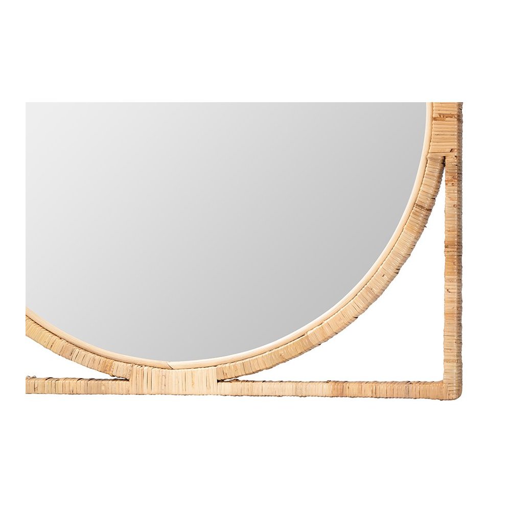 Bayan Japandi Natural Rattan Wall Mirror. Picture 2