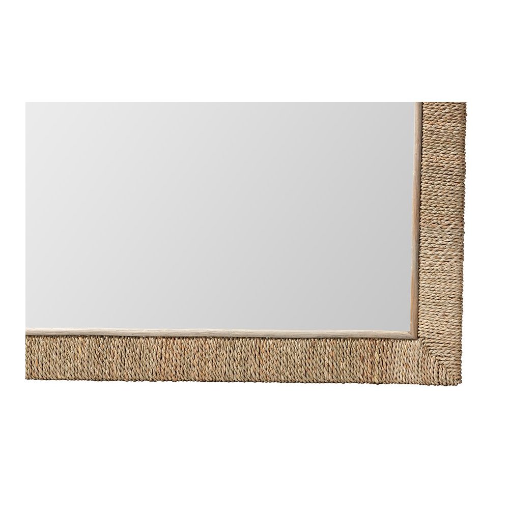 Geralyn Japandi Natural Seagrass Square Wall Mirror. Picture 2