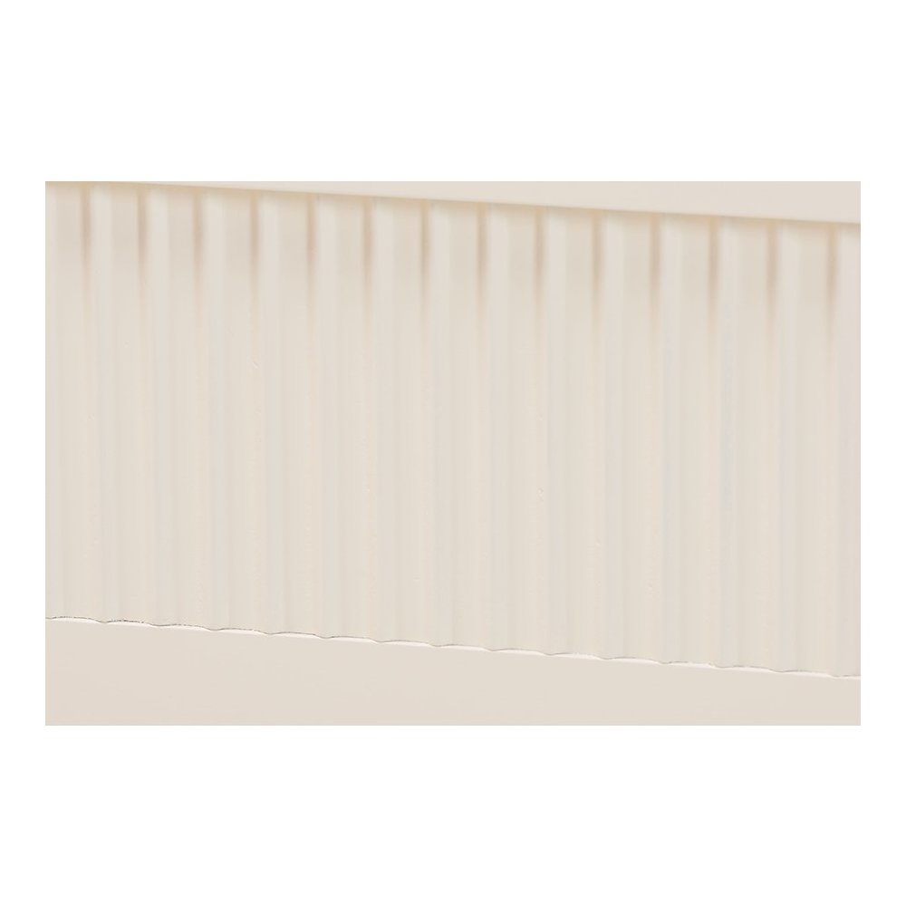 Primrose Mid-Century Ivory Fluted Wood King Size Canopy Bed. Picture 6
