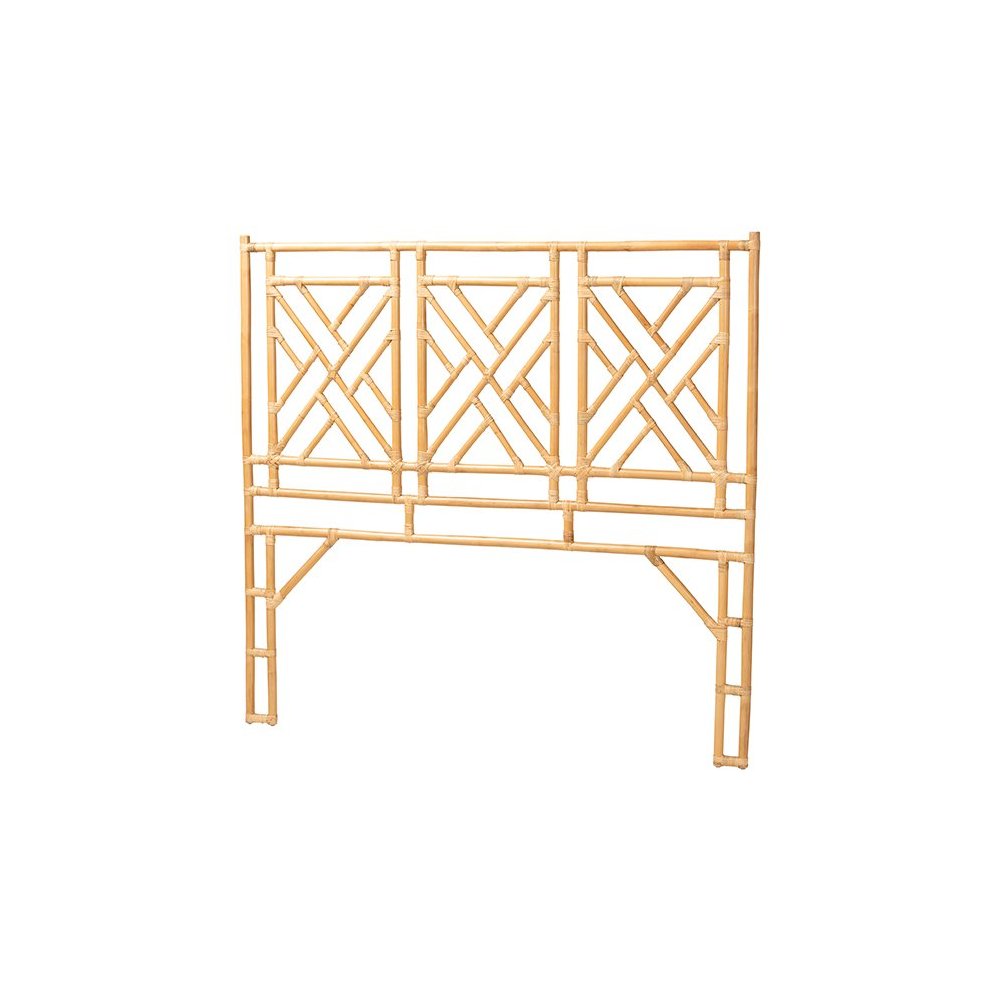 Karavo Bohemian Natural Rattan Queen Size Standalone Headboard. Picture 1