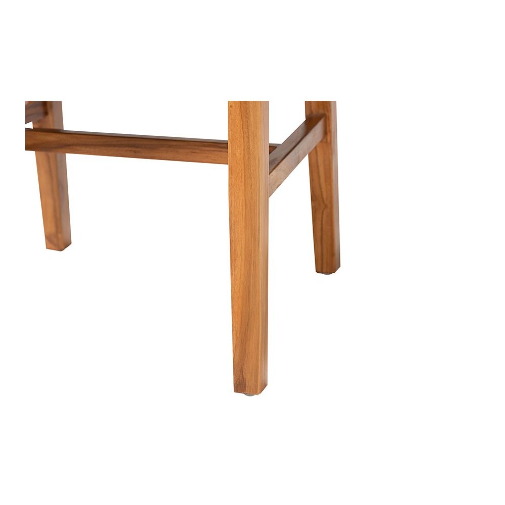 Prita Bohemian Paper Loom and Natural Mahogany Wood Dining Chair. Picture 6