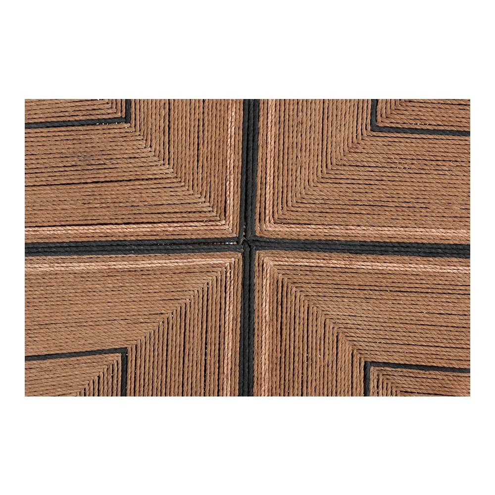 Prita Bohemian Paper Loom and Natural Mahogany Wood Dining Chair. Picture 7