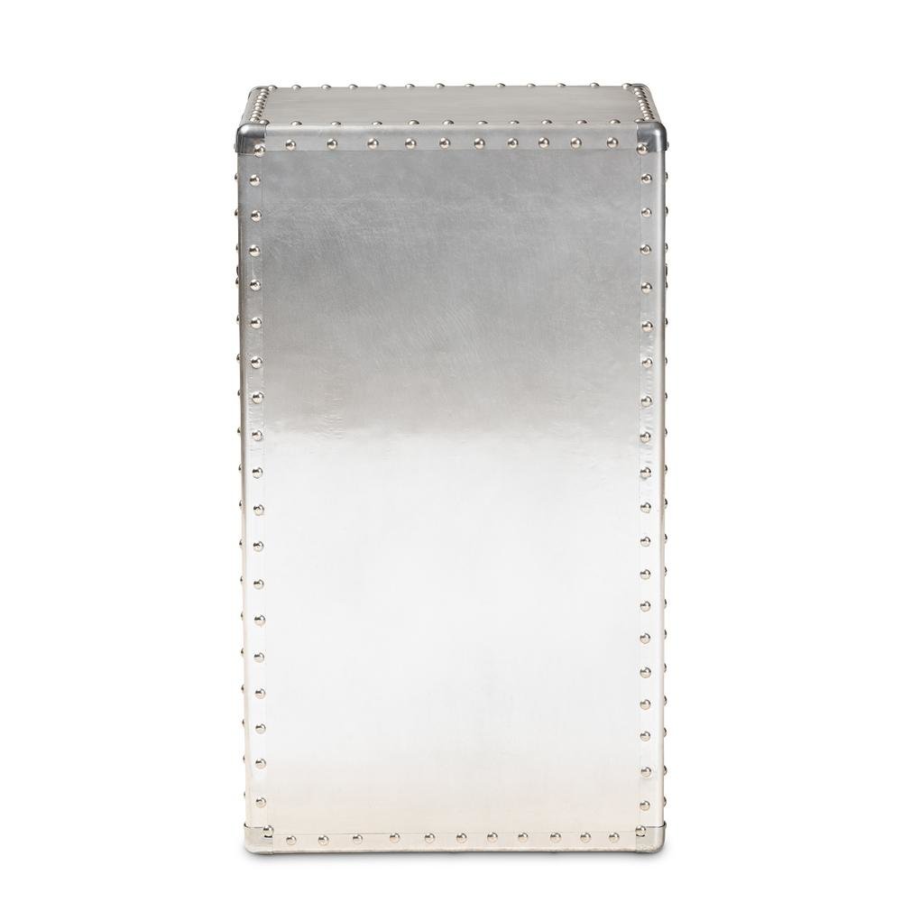Baxton Studio Serge French Industrial Silver Metal 1-Door Accent Storage Cabinet. Picture 16