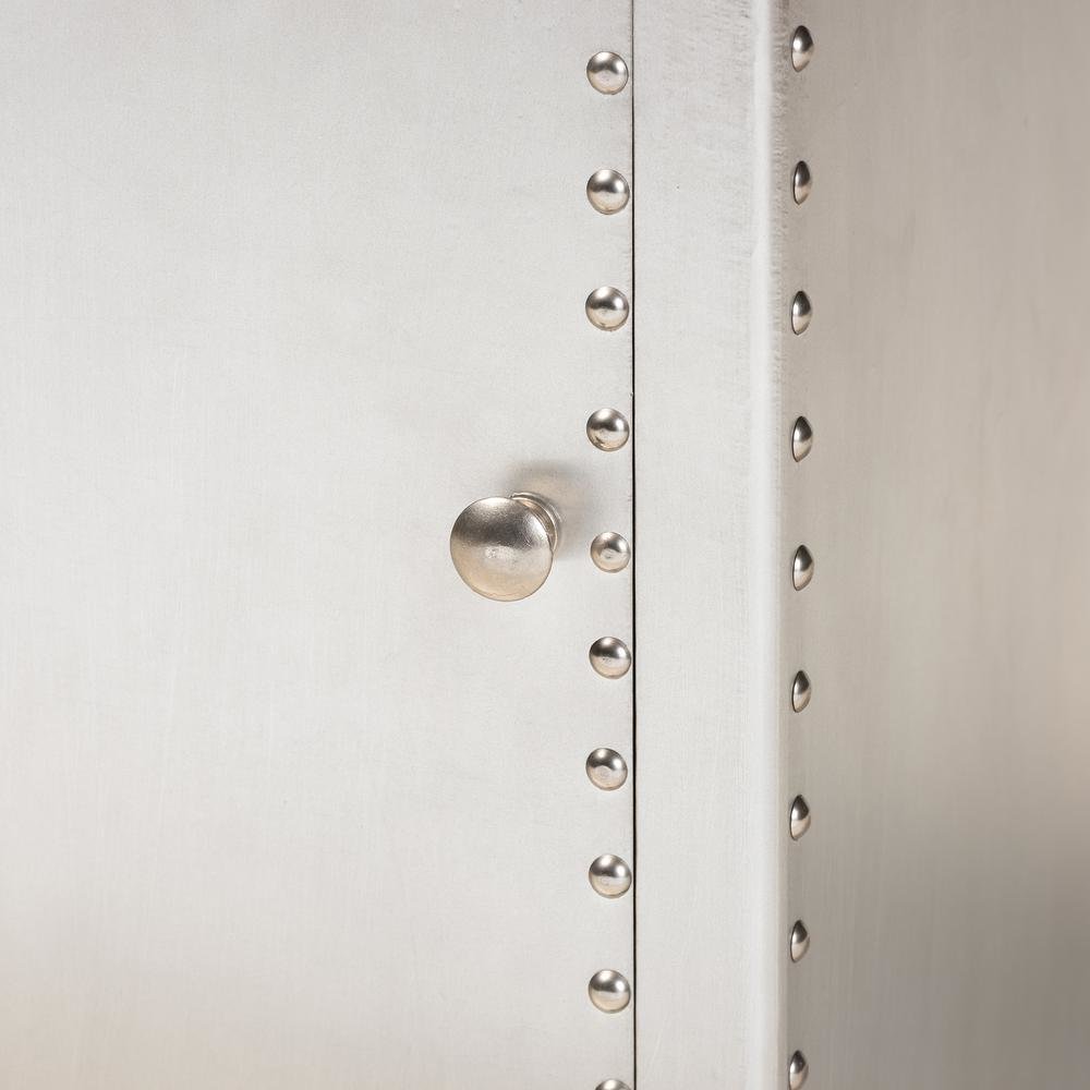Baxton Studio Serge French Industrial Silver Metal 1-Door Accent Storage Cabinet. Picture 18