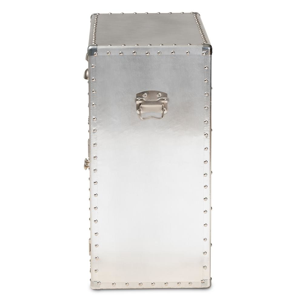 Baxton Studio Serge French Industrial Silver Metal 2-Door Accent Storage Cabinet. Picture 14
