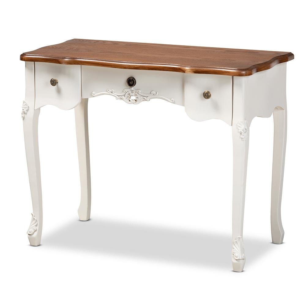 Brown Finished Small 3-Drawer Wood Console Table. Picture 10