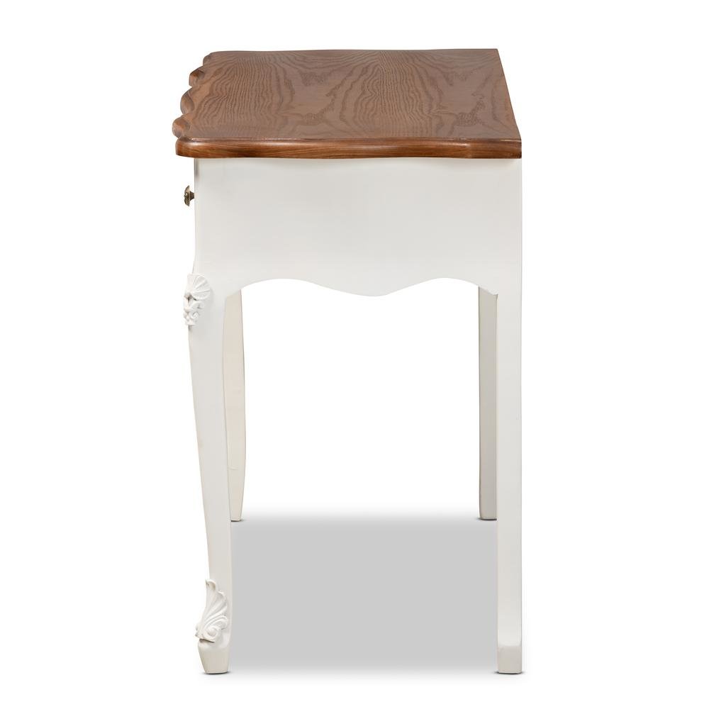 Brown Finished Small 3-Drawer Wood Console Table. Picture 13