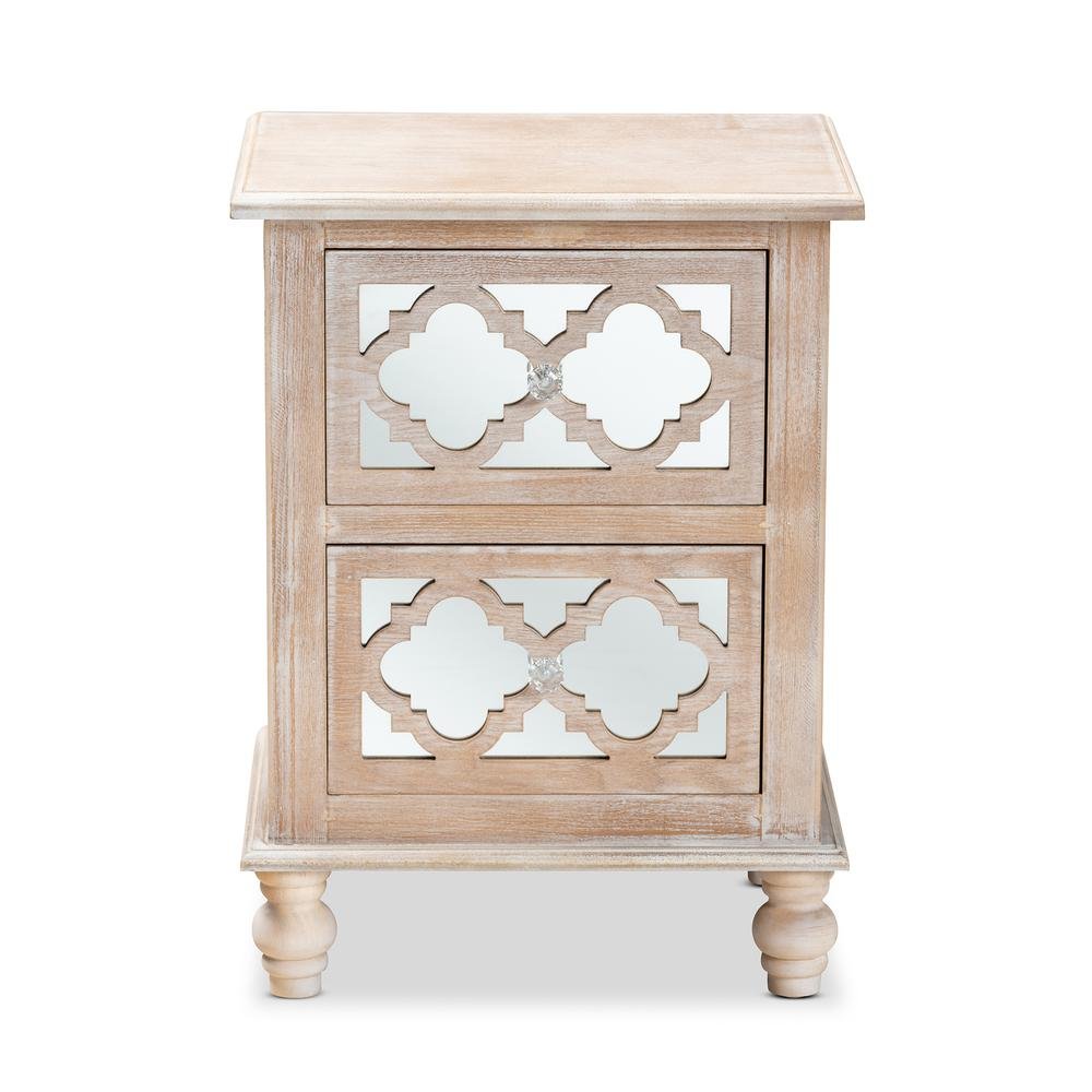 Mirror 2-Drawer Quatrefoil End Table. Picture 12
