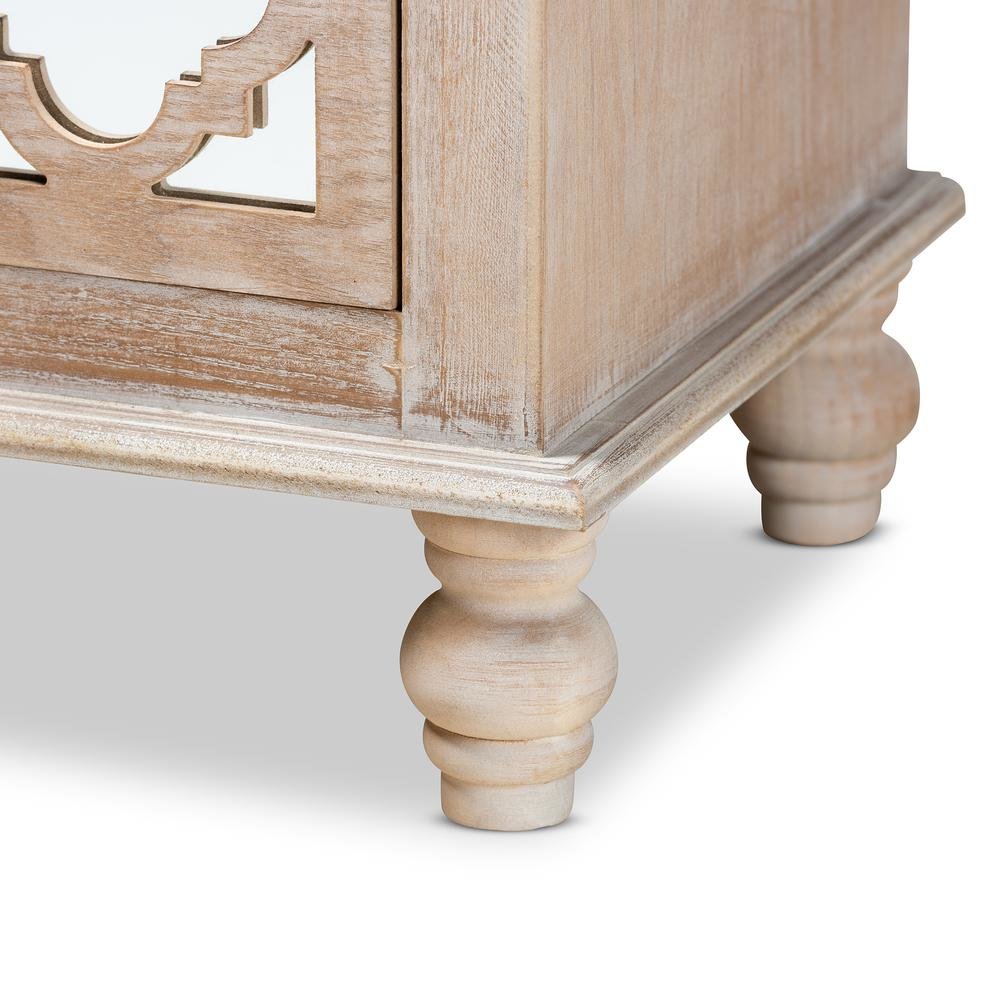 Mirror 2-Drawer Quatrefoil End Table. Picture 15