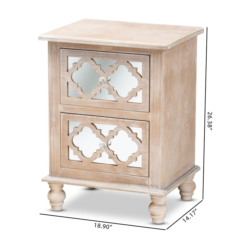 Mirror 2-Drawer Quatrefoil End Table. Picture 18