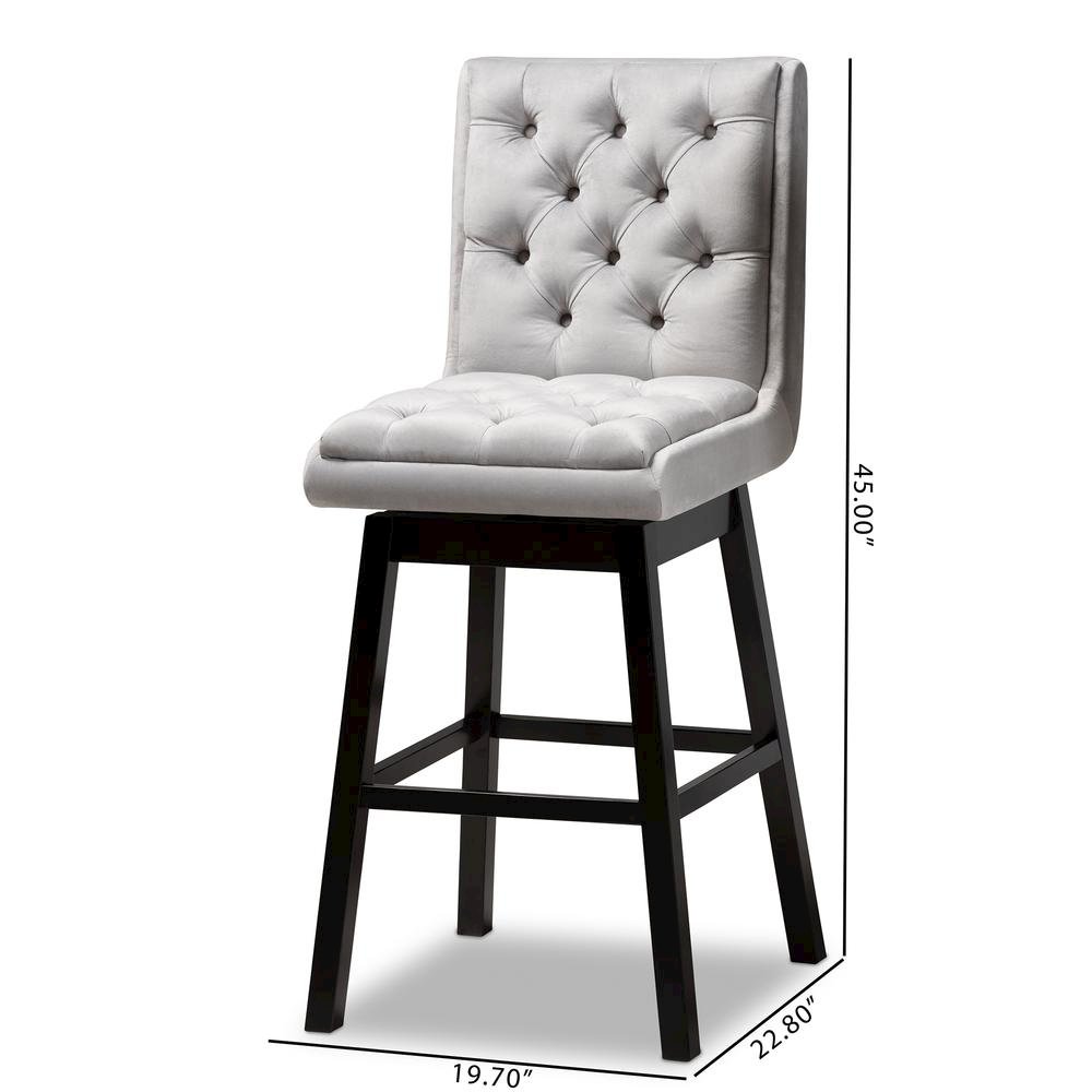 Dark Brown Finished Wood 2-Piece Swivel Bar Stool Set Set. Picture 16