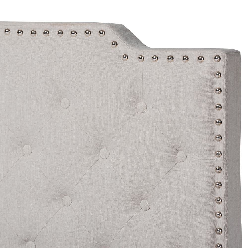 Transitional Beige Fabric Upholstered Button Tufted Full Size Panel Bed. Picture 14