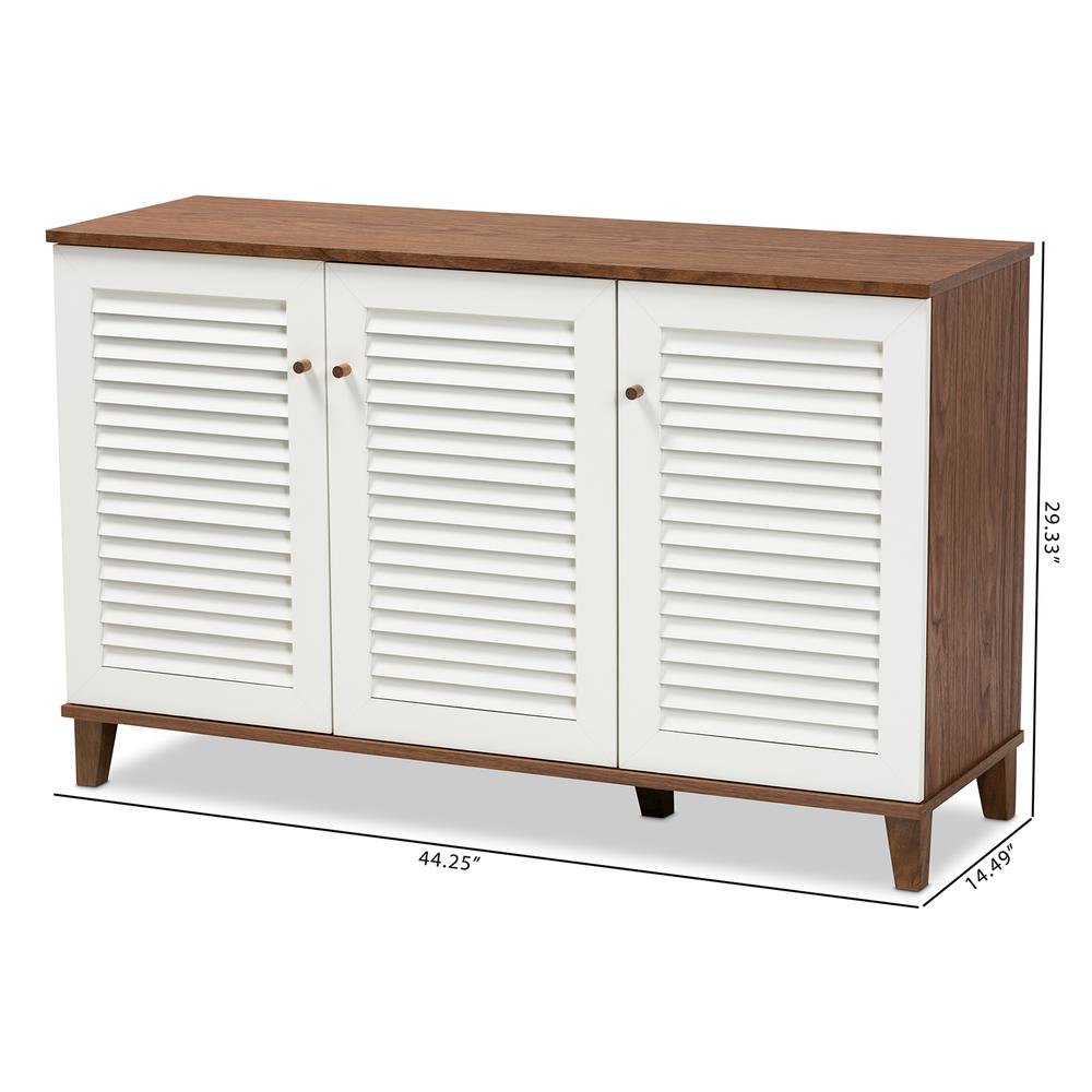 Walnut Finished 8-Shelf Wood Shoe Storage Cabinet. Picture 20