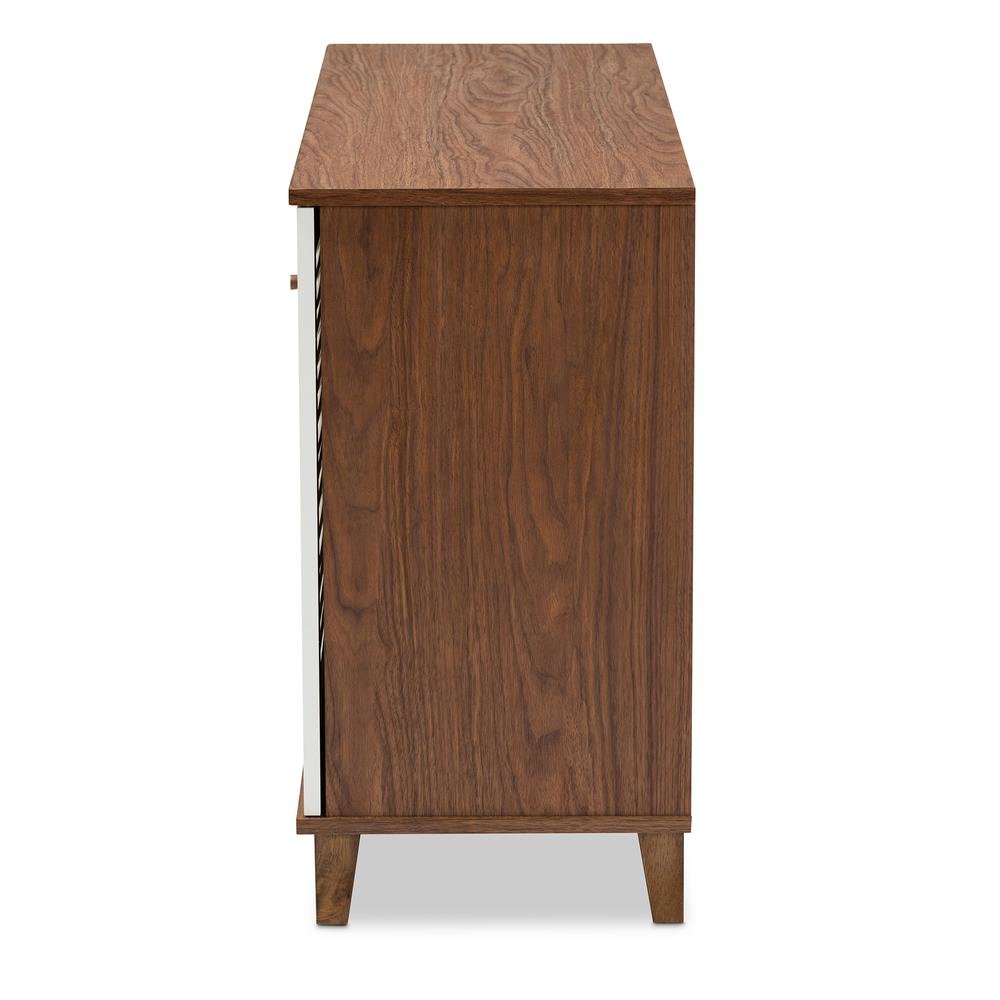 Walnut Finished 8-Shelf Wood Shoe Storage Cabinet. Picture 14