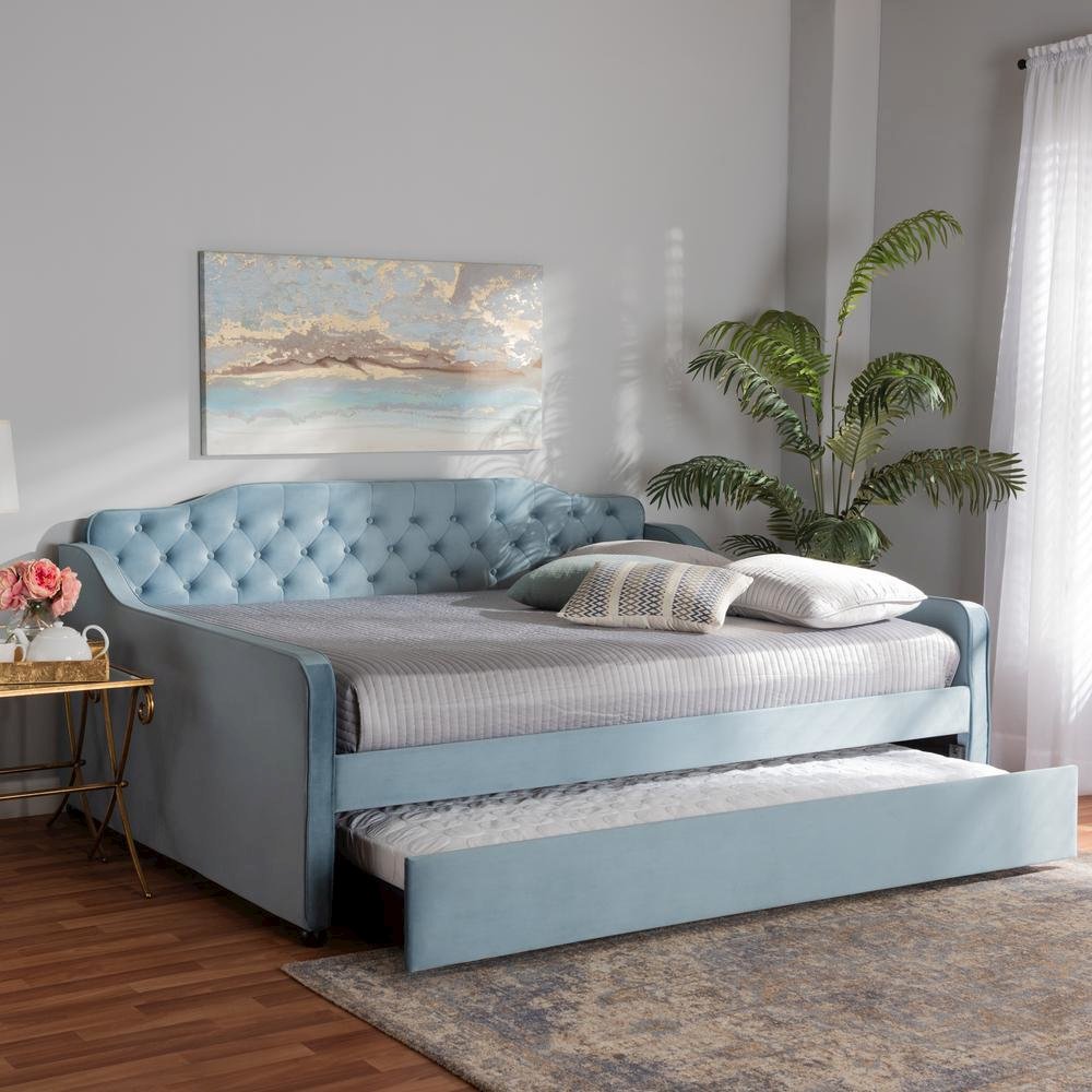 Button Tufted Full Size Daybed with Trundle. Picture 21