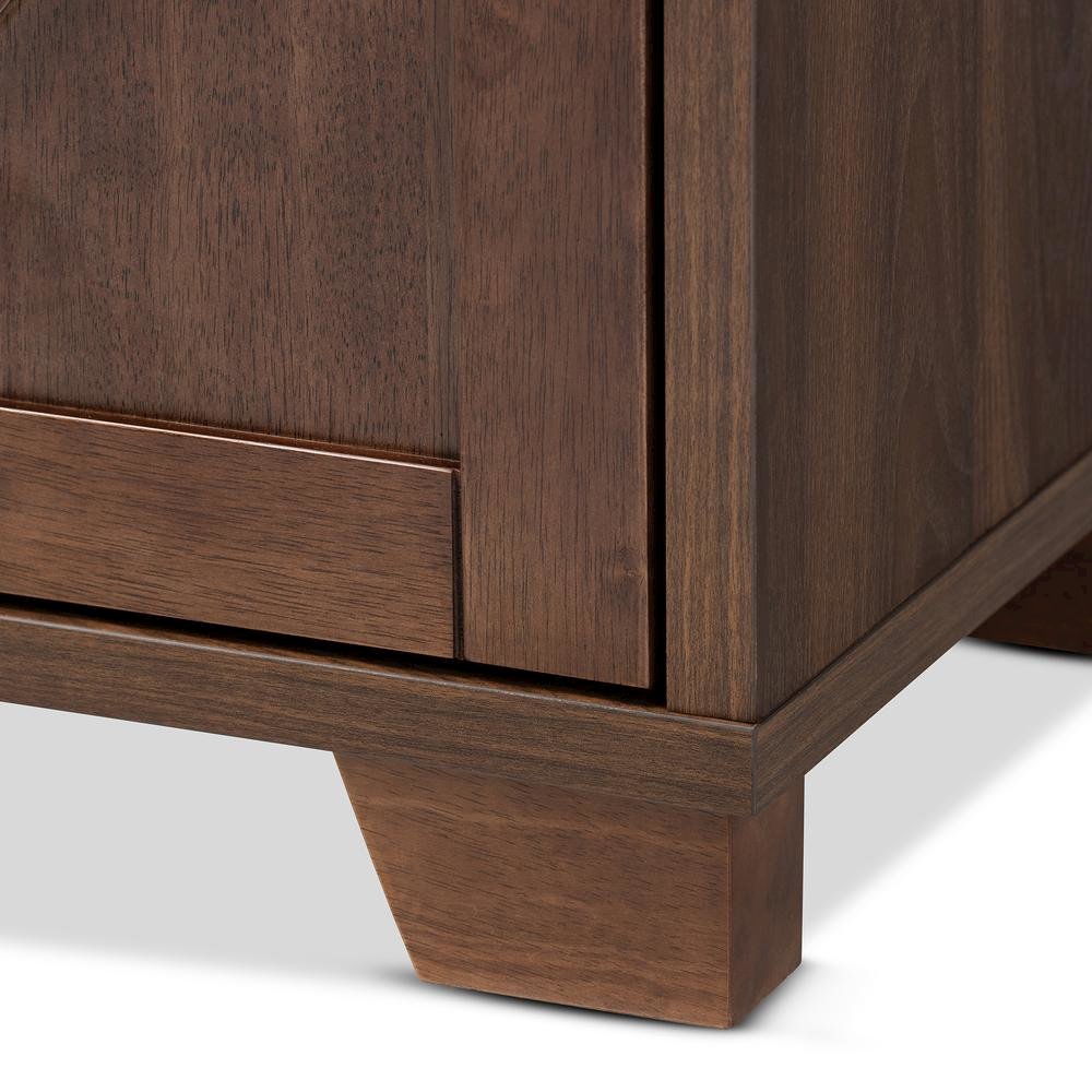 Carrie Transitional Farmhouse Walnut Brown Finished Wood Wine Storage Cabinet. Picture 19