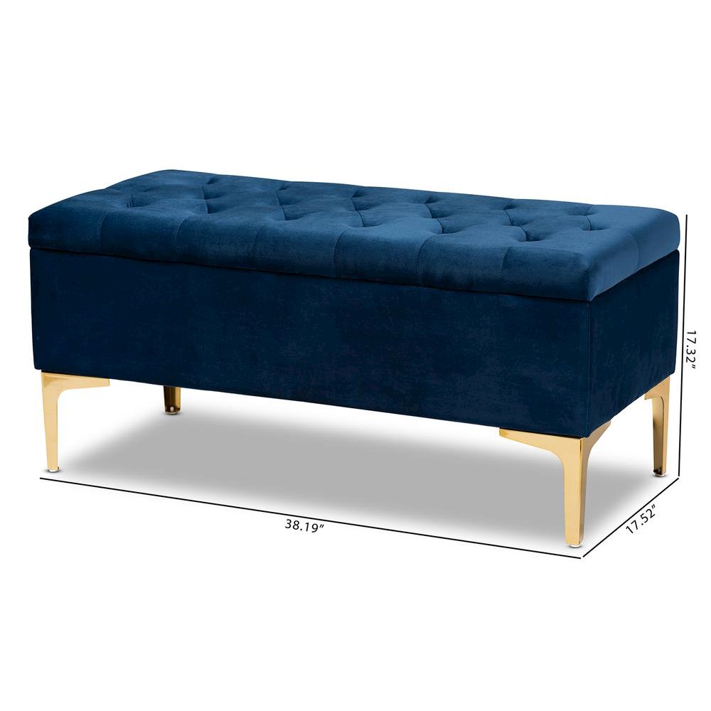 Gold Finished Button Tufted Storage Ottoman. Picture 22