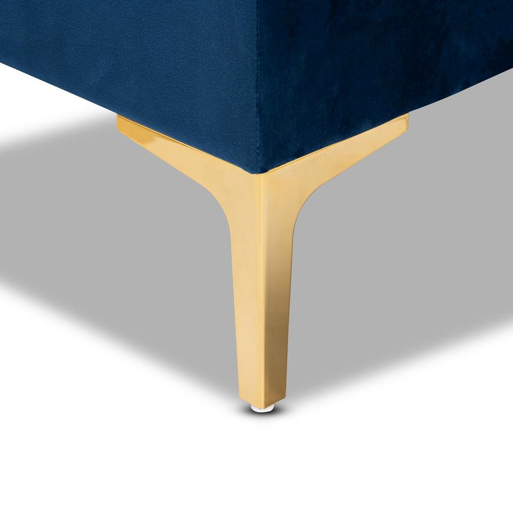 Gold Finished Button Tufted Storage Ottoman. Picture 18