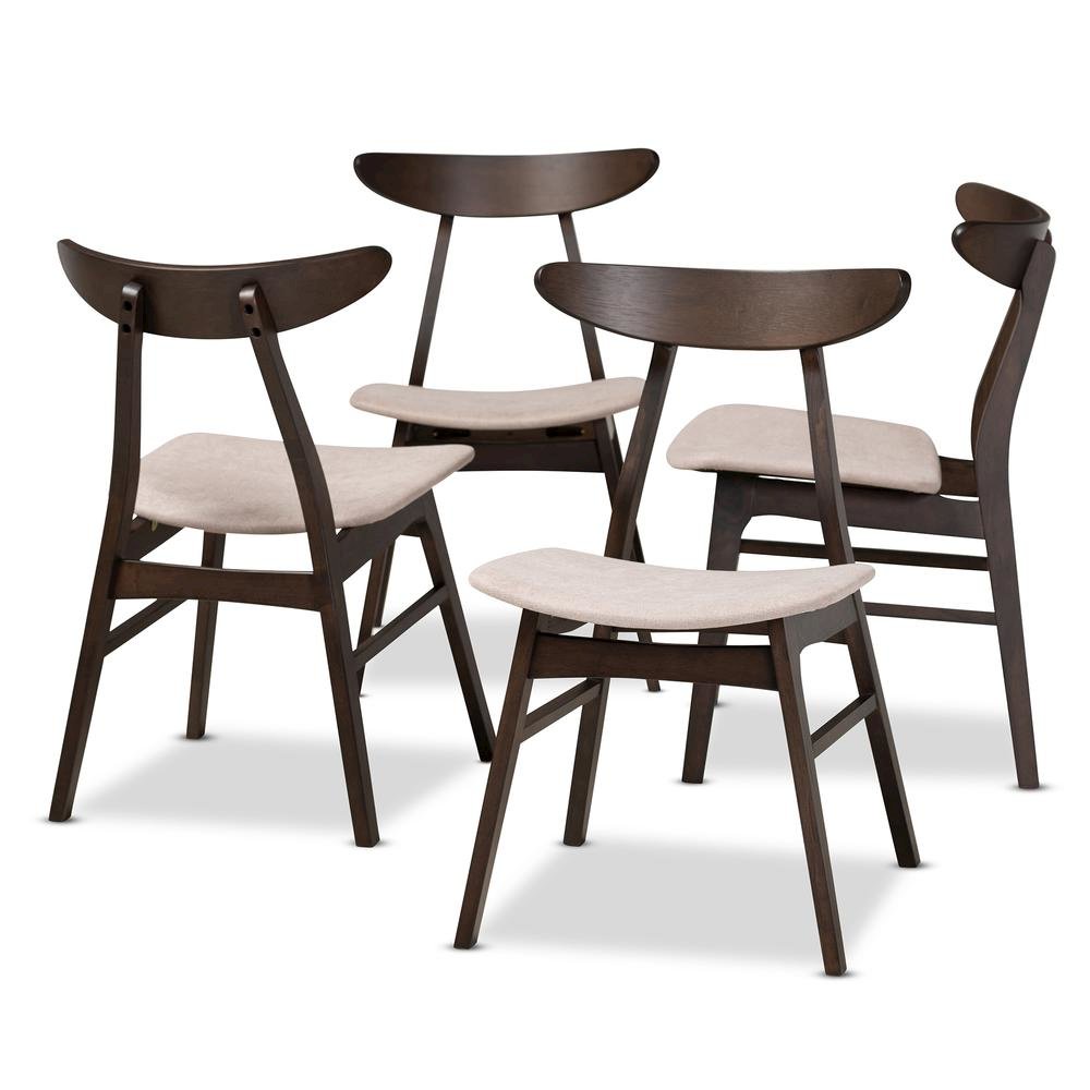 Dark Oak Brown Finished 4-Piece Wood Dining Chair Set Set. Picture 6