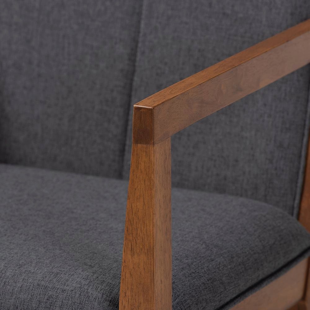 Baxton Studio Theresa Dark Grey and Walnut Effect 2-Piece Chair Set. Picture 14