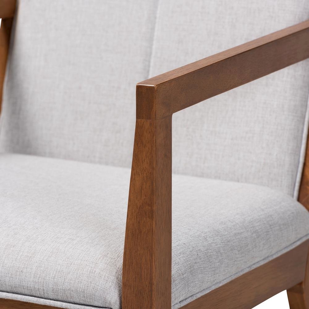 Baxton Studio Theresa Greige and Walnut Effect 2-Piece Chair Set. Picture 14