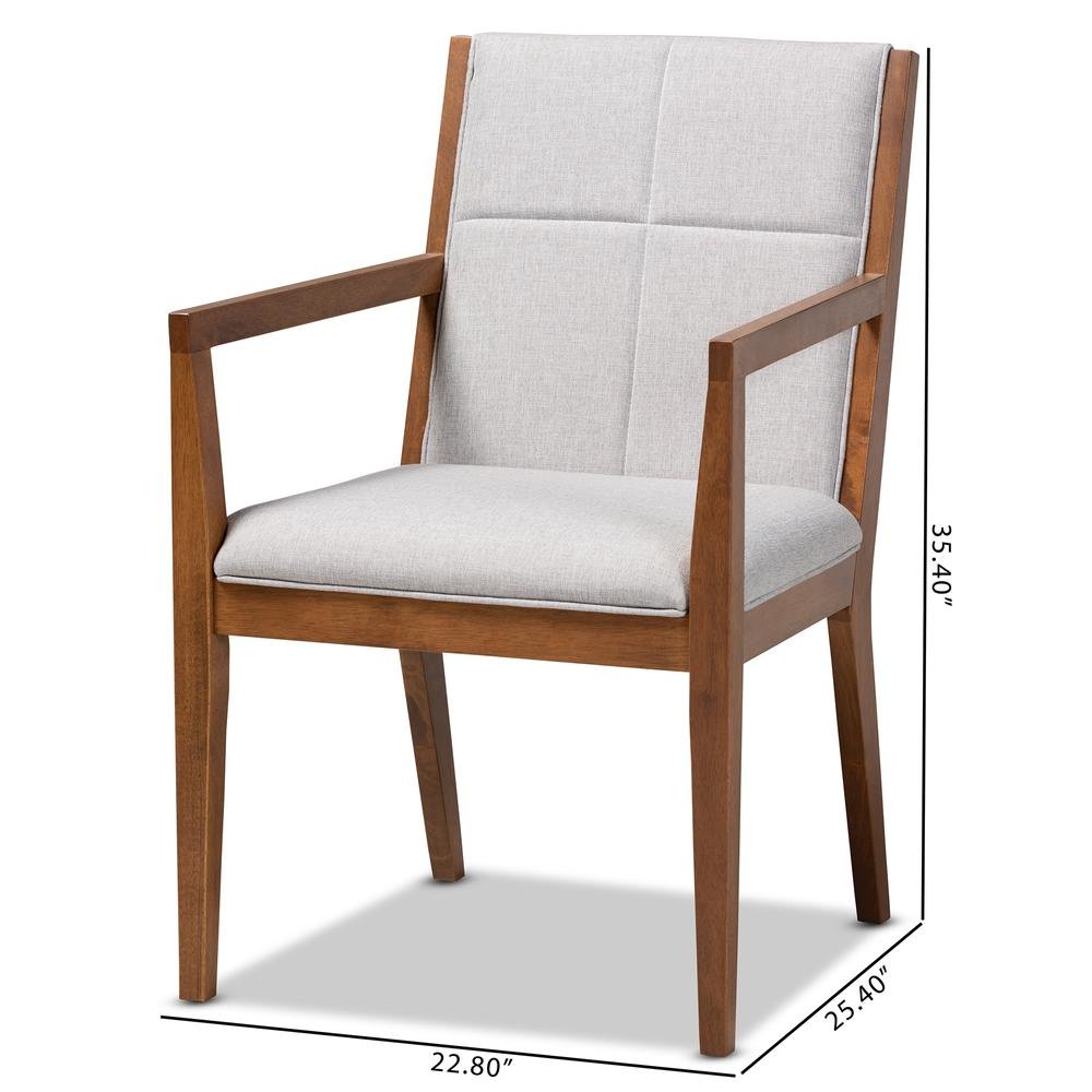 Baxton Studio Theresa Greige and Walnut Effect 2-Piece Chair Set. Picture 18