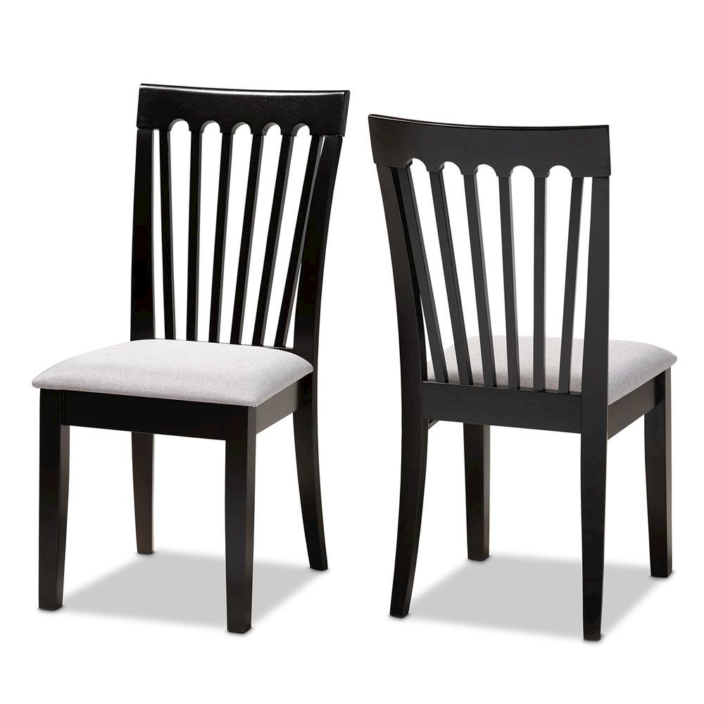 Espresso Brown Finished Wood 2-Piece Dining Chair Set. Picture 9