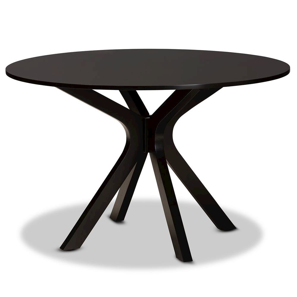 Grey Fabric Upholstered and Dark Brown Finished Wood 7-Piece Dining Set. Picture 12