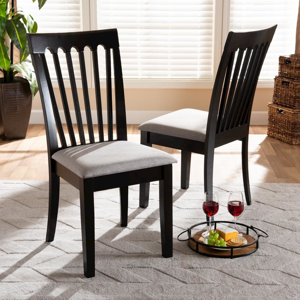 Espresso Brown Finished Wood 2-Piece Dining Chair Set. Picture 14