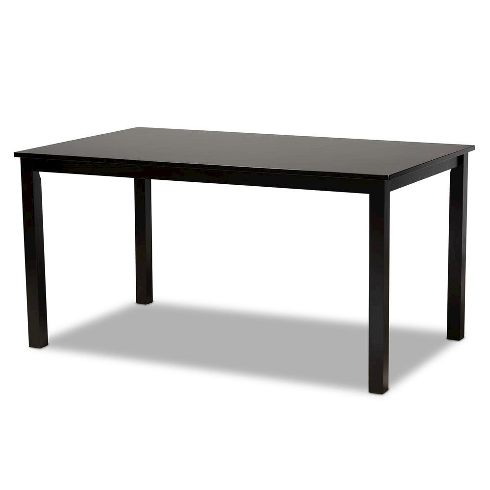 Sand Fabric Upholstered Espresso Brown Finished Wood 7-Piece Dining Set. Picture 10