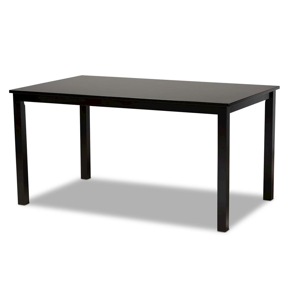 Sand Fabric Upholstered Espresso Brown Finished Wood 7-Piece Dining Set. Picture 10
