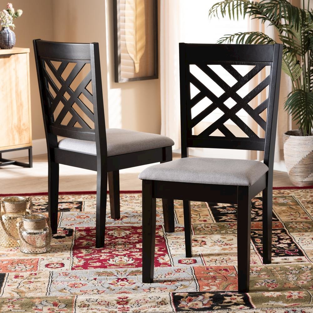 Espresso Brown Finished Wood 2-Piece Dining Chair Set Set. Picture 12
