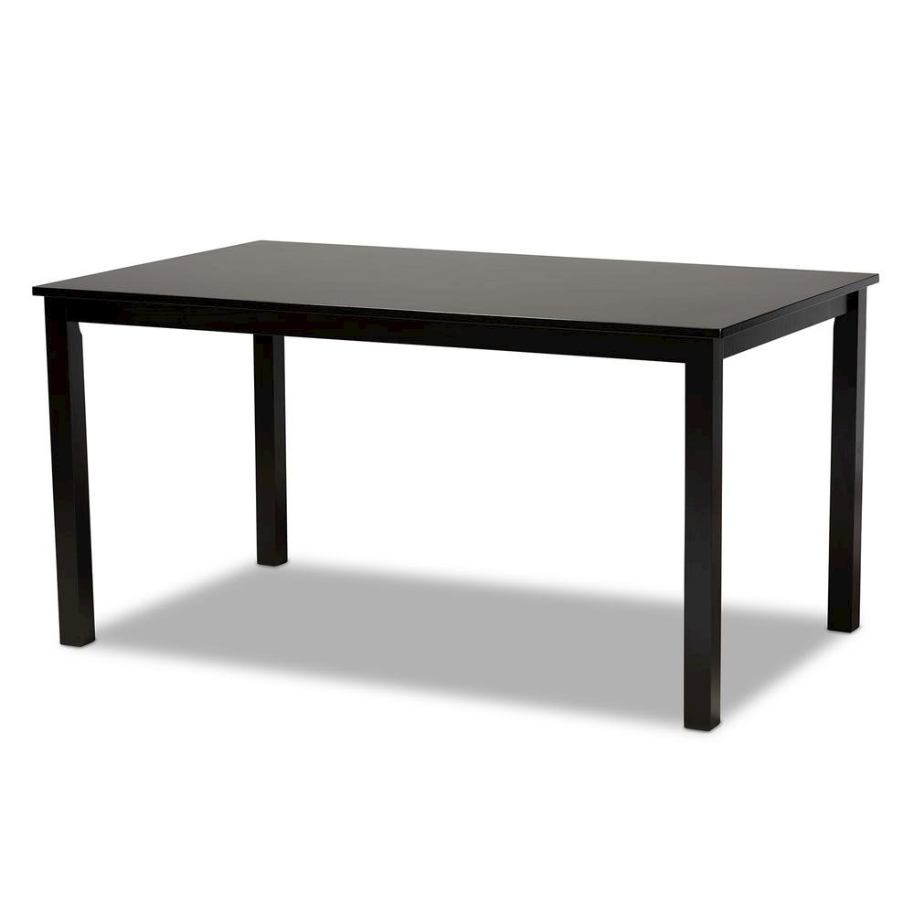 Sand Fabric Upholstered Espresso Brown Finished Wood 7-Piece Dining Set. Picture 11