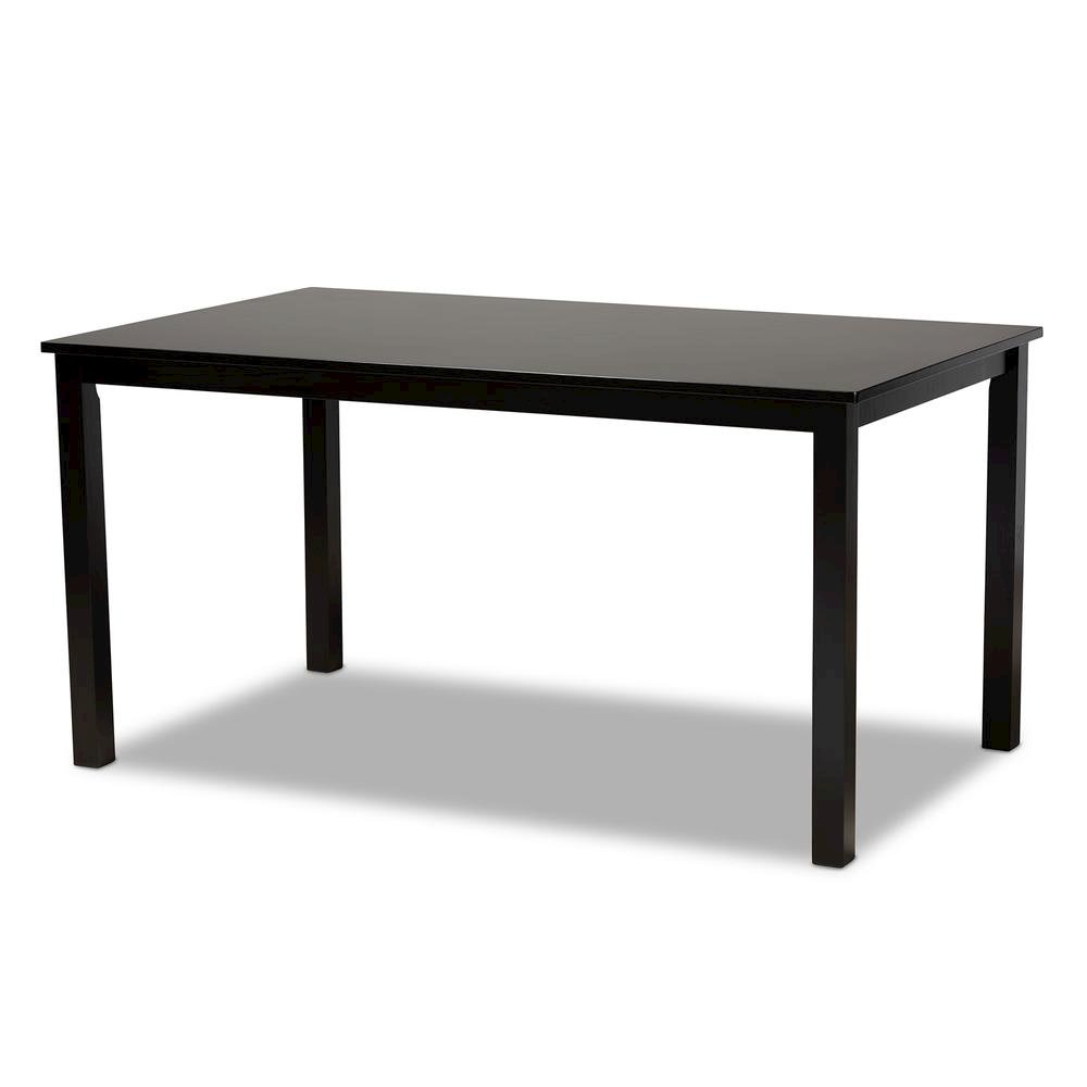 Grey Fabric Upholstered Espresso Brown Finished Wood 7-Piece Dining Set. Picture 11