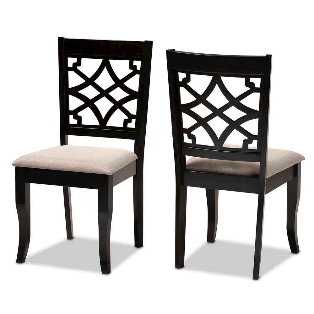 Espresso Brown Finished Wood 2-Piece Dining Chair Set. Picture 9