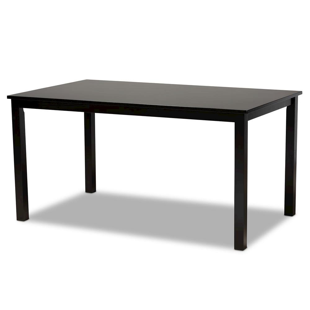 Sand Fabric Upholstered and Espresso Brown Finished Wood 7-Piece Dining Set. Picture 11