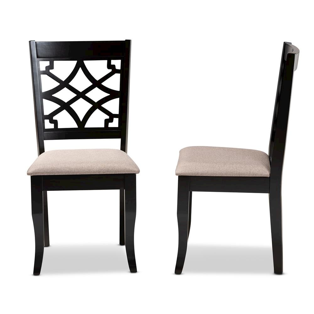 Espresso Brown Finished Wood 2-Piece Dining Chair Set. Picture 11