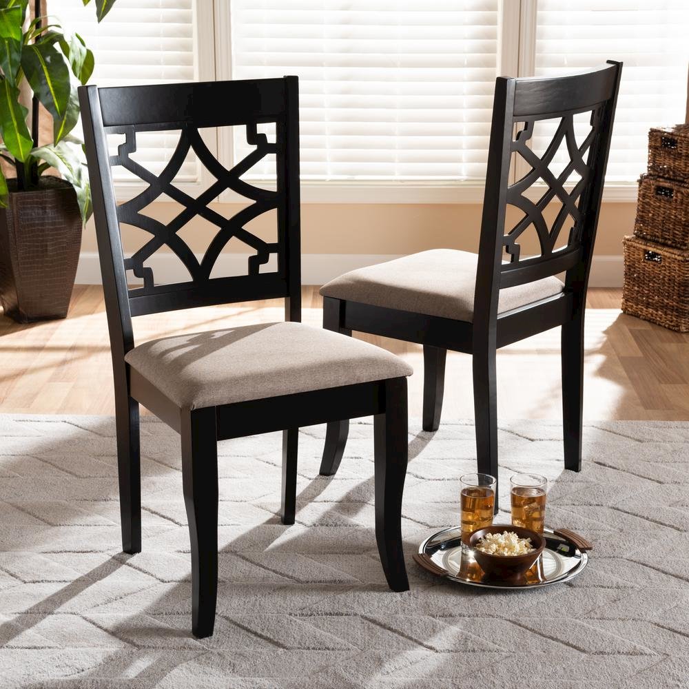 Espresso Brown Finished Wood 2-Piece Dining Chair Set. Picture 14