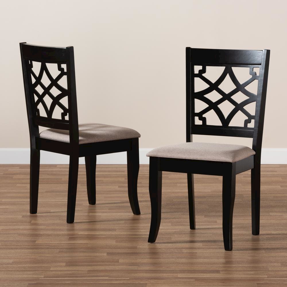 Espresso Brown Finished Wood 2-Piece Dining Chair Set. Picture 15