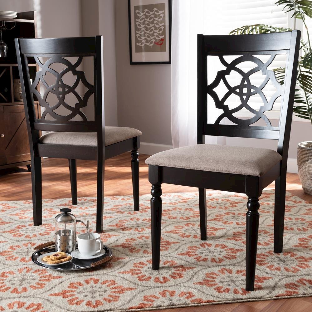 Espresso Brown Finished Wood 2-Piece Dining Chair Set Set. Picture 14