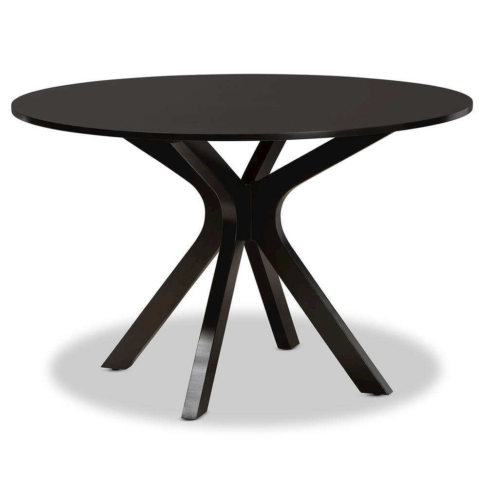 Sand Fabric Upholstered and Dark Brown Finished Wood 7-Piece Dining Set. Picture 12