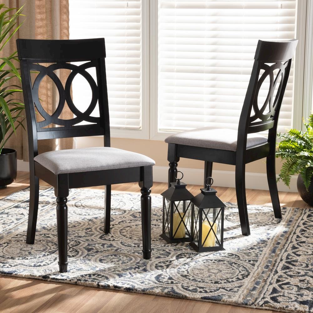 Espresso Brown Finished Wood 2-Piece Dining Chair Set. Picture 14