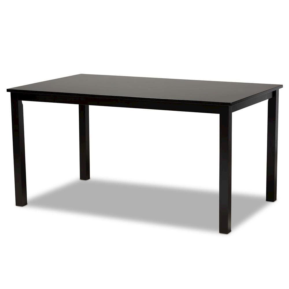 Grey Fabric Upholstered and Dark Brown Finished Wood 7-Piece Dining Set. Picture 12