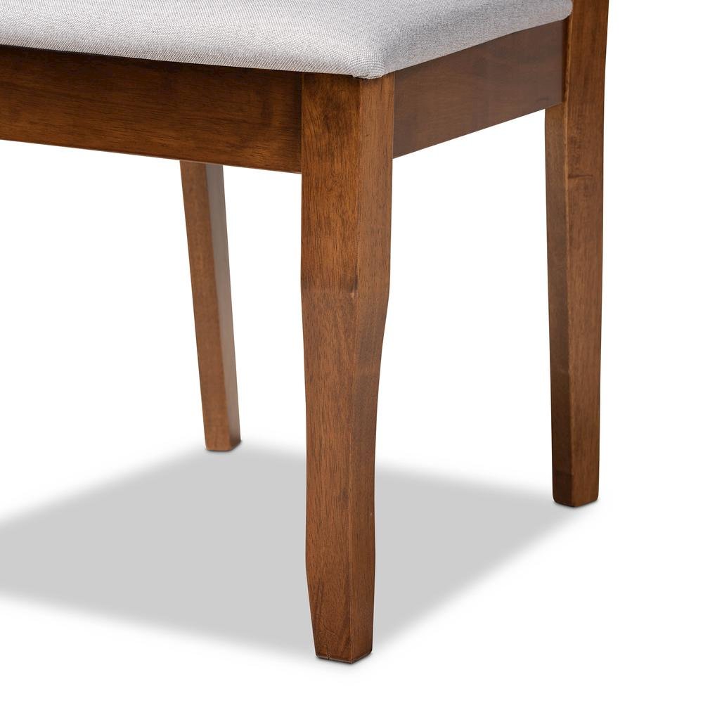 Grey Fabric Upholstered Walnut Finished Wood 2-Piece Dining Chair Set. Picture 13