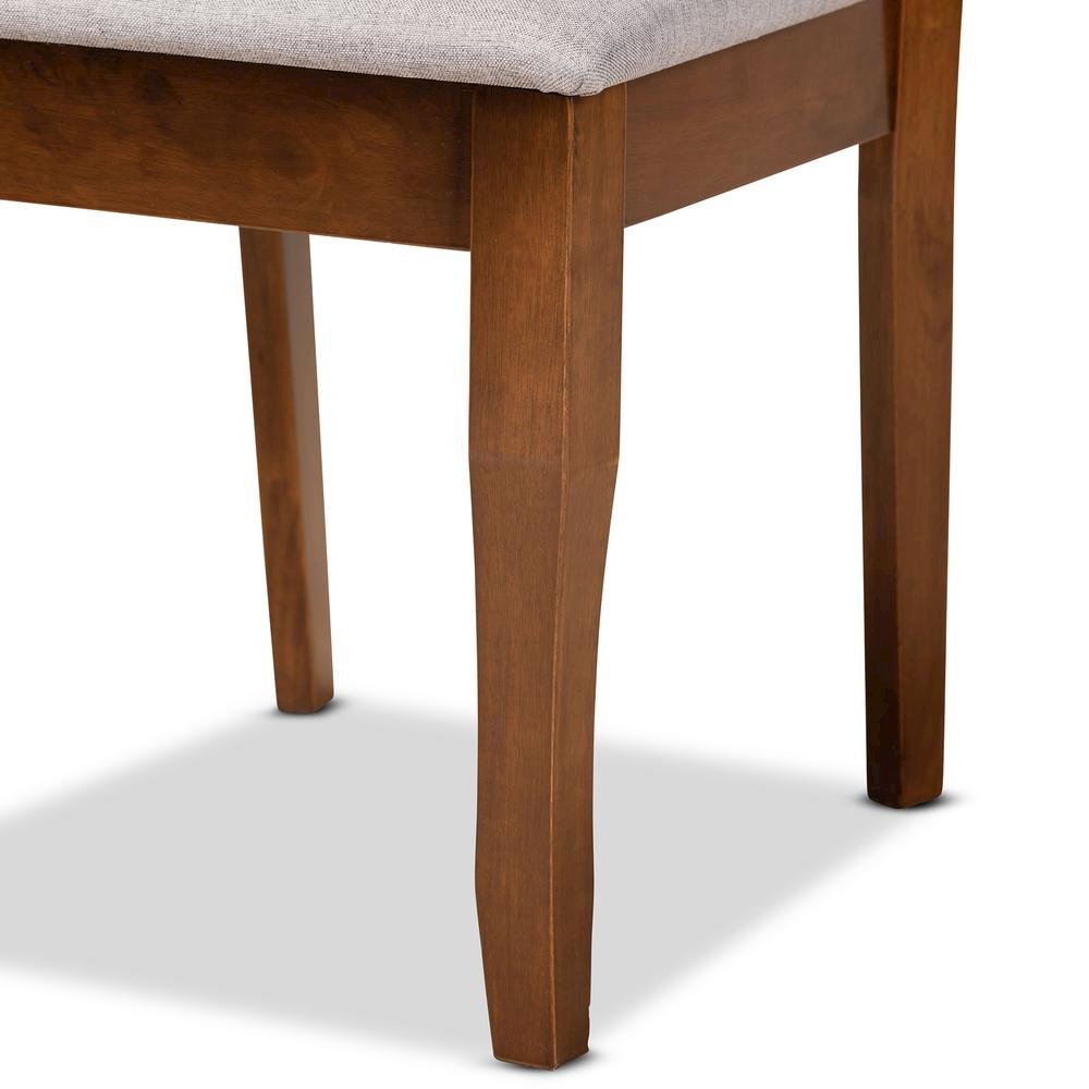 Grey Fabric Upholstered and Walnut Brown Finished Wood 2-Piece Dining Chair Set. Picture 13