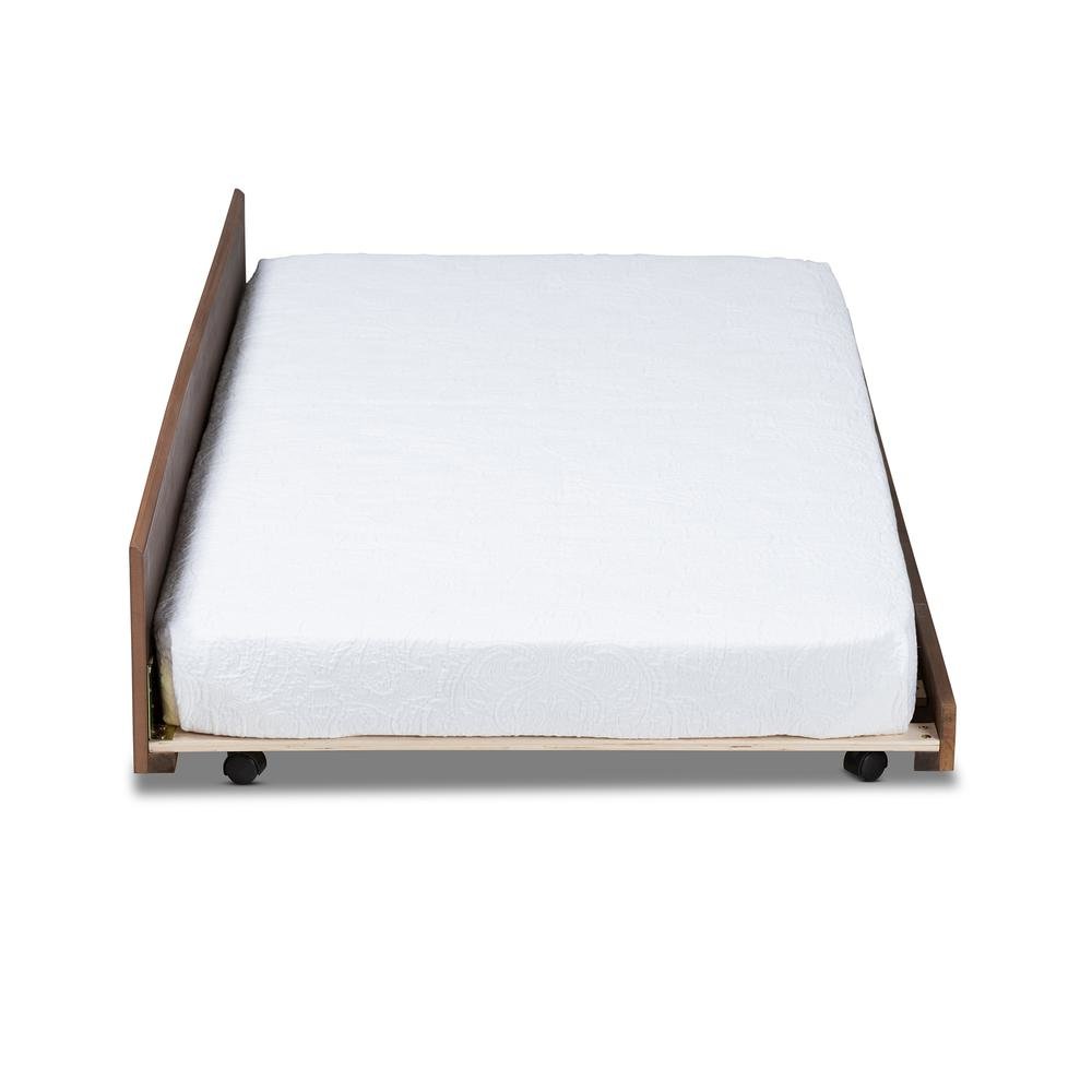 Toveli Modern and Contemporary Ash Walnut Finished Twin Size Trundle Bed. Picture 8