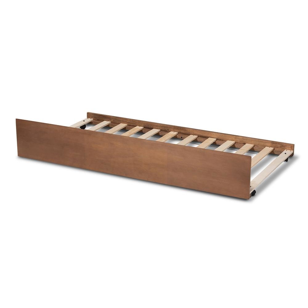 Toveli Modern and Contemporary Ash Walnut Finished Twin Size Trundle Bed. Picture 9