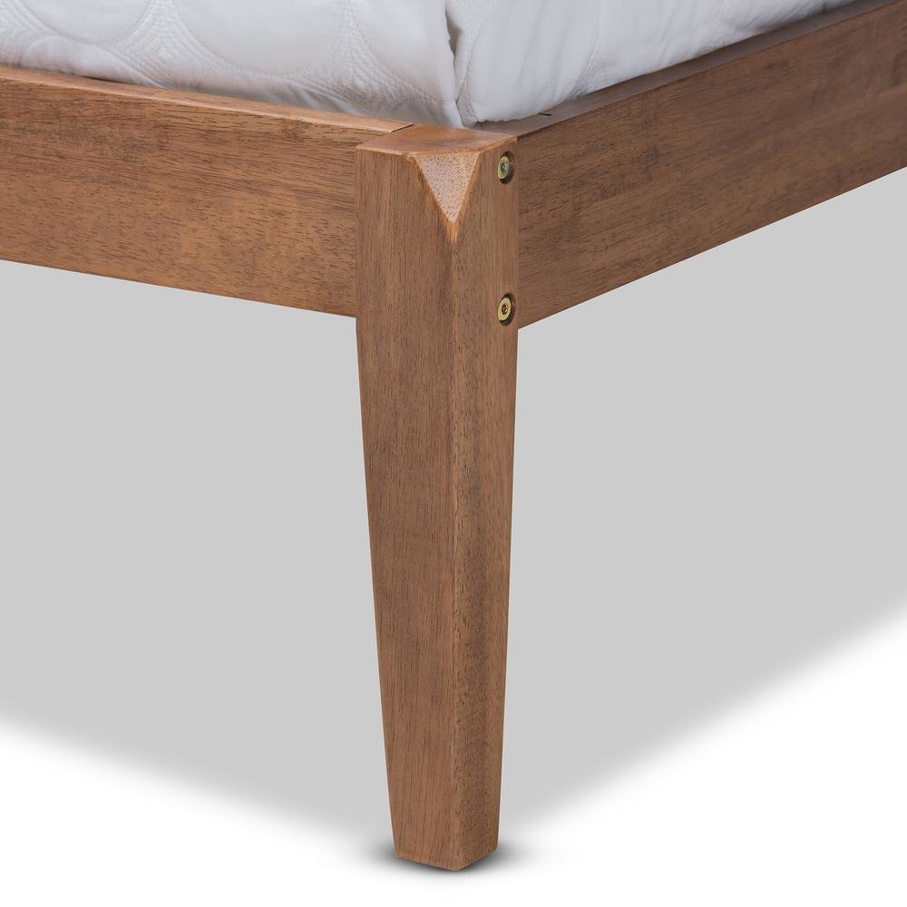 Ash Walnut Brown Finished Wood Full Size Platform Bed. Picture 15
