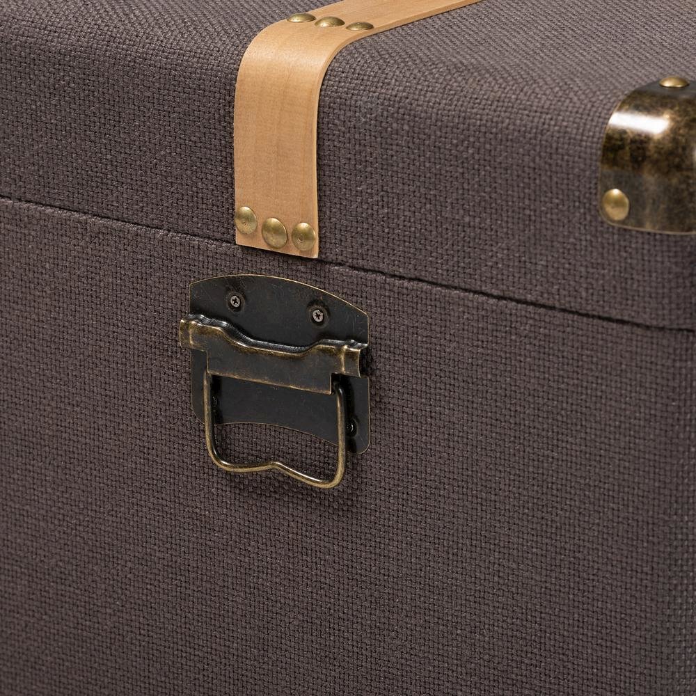 Oak Brown Finished 2-Piece Storage Trunk Set. Picture 12