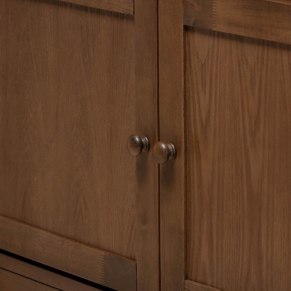 Transitional Walnut Brown Finished Wood Queen Size Platform Storage Bed. Picture 17